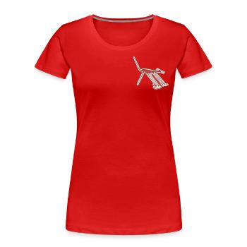 Nazca Lines Dog - Women's Premium Organic T-Shirt - red - Front - Mia (176cm)