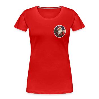 Weihnachtsmann Logo rund - Frauen Premium Bio T-Shirt - Rot - Vorne - Mia (176cm)