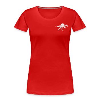 Spinosaurus geometrisch polygon Flächen - Frauen Premium Bio T-Shirt - Rot - Vorne - Mia (176cm)