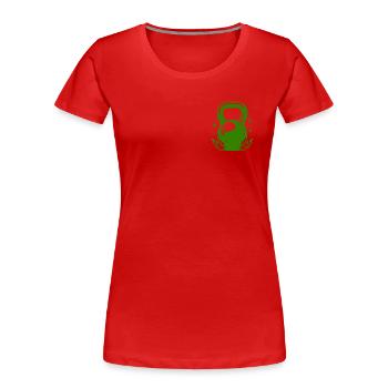 Logo vintage de la couronne de laurier avec kettlebell - Vert - T-shirt bio Premium Femme - rouge - Devant - Mia (176cm)