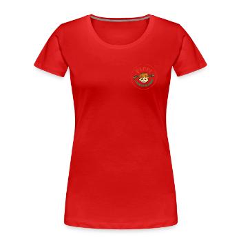 Fifi Brindacier Logo Rond - T-shirt bio Premium Femme - rouge - Devant - Mia (176cm)