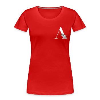 Buchstabe A Blume - Frauen Premium Bio T-Shirt - Rot - Vorne - Mia (176cm)