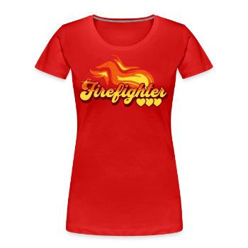 Firefighter Gift Flame Pattern - Women's Premium Organic T-Shirt - red - Front - Mia (176cm)