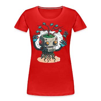 Apprentissage automatique - T-shirt bio Premium Femme - rouge - Devant - Mia (176cm)