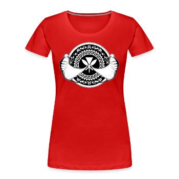 Raies manta Kanaka Maoli - T-shirt bio Premium Femme - rouge - Devant - Mia (176cm)
