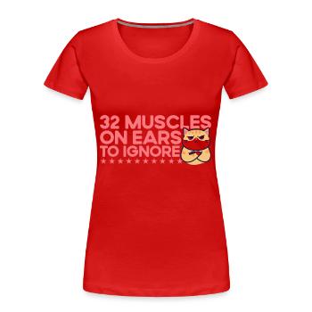 Chats amoureux chats parents chats dictons - T-shirt bio Premium Femme - rouge - Devant - Mia (176cm)