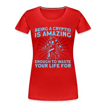 Cryptozoologie Kryptoide Monster Nerd Cadeau - T-shirt bio Premium Femme - rouge - Devant - Mia (176cm)