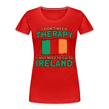 Irlande Drapeau irlandais Cadeau d’épouse irlandaise - T-shirt bio Premium Femme - rouge - Devant - Mia (176cm)