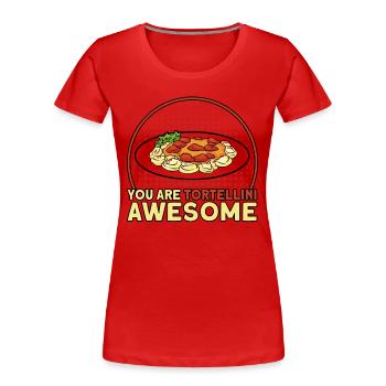 Nudeln Nudel Liebhaber Lasagne Spaghetti Geschenk - Frauen Premium Bio T-Shirt - Rot - Vorne - Mia (176cm)