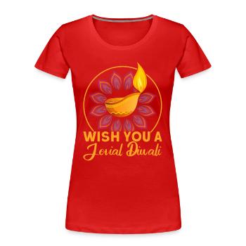Diwali Hindus Sikh Fest der Lichter Geschenk - Frauen Premium Bio T-Shirt - Rot - Vorne - Mia (176cm)