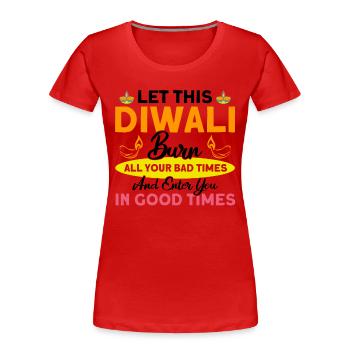 Diwali Hindus Sikh Fest der Lichter Geschenk - Frauen Premium Bio T-Shirt - Rot - Vorne - Mia (176cm)