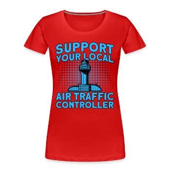 Luftverkehrskontrolle Fluglotse Flughafen Geschenk - Frauen Premium Bio T-Shirt - Rot - Vorne - Mia (176cm)