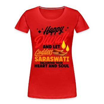 Diwali Hindus Sikh Fest der Lichter Geschenk - Frauen Premium Bio T-Shirt - Rot - Vorne - Mia (176cm)