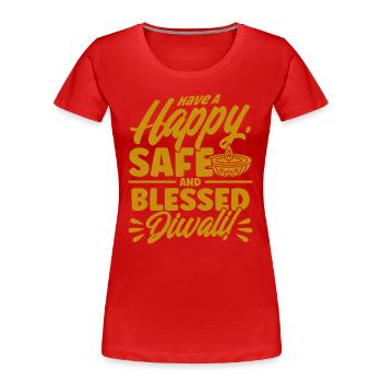 Diwali Hindus Sikh Fest der Lichter Geschenk - Frauen Premium Bio T-Shirt - Rot - Vorne - Mia (176cm)