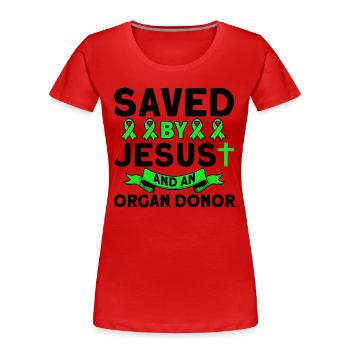 Chirurgie de transplantation d’organes transplantés - T-shirt bio Premium Femme - rouge - Devant - Mia (176cm)