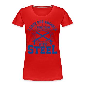 Pêche sous-marine Apnéiste Pêcheur pêcheur - T-shirt bio Premium Femme - rouge - Devant - Mia (176cm)