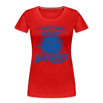 Pêche sous-marine Apnéiste Pêcheur pêcheur - T-shirt bio Premium Femme - rouge - Devant - Mia (176cm)