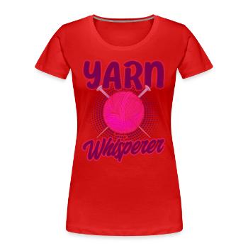 Knitting Yarn Knitting Knitting Fabric Gift - Women's Premium Organic T-Shirt - red - Front - Mia (176cm)