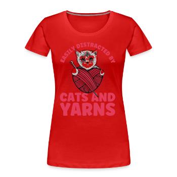 Stricken Stricken Stricken Liebhaber Geschenk - Frauen Premium Bio T-Shirt - Rot - Vorne - Mia (176cm)