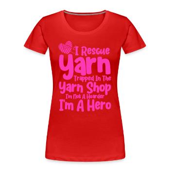 Stricken Stricken Liebhaber Stricken Geschenk - Frauen Premium Bio T-Shirt - Rot - Vorne - Mia (176cm)