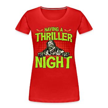 Horror Halloween Thriller Night Mummy Creepy - Women's Premium Organic T-Shirt - red - Front - Mia (176cm)