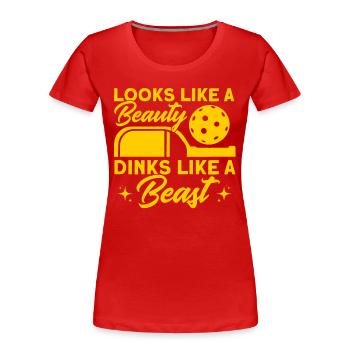 Pickleball-Spieler Pickleball Paddleball Geschenk - Frauen Premium Bio T-Shirt - Rot - Vorne - Mia (176cm)