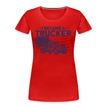 Trucker Semitrailer Truck Truck Cadeau - T-shirt bio Premium Femme - rouge - Devant - Mia (176cm)