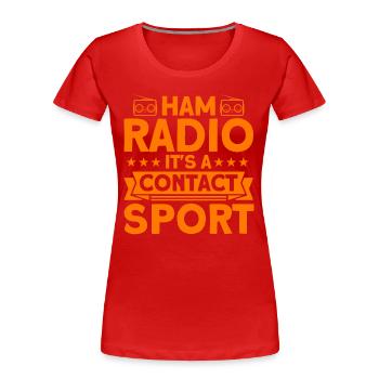 Radio amateur Code Morse diffusion radio amateur Gesche - T-shirt bio Premium Femme - rouge - Devant - Mia (176cm)