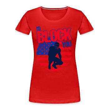 American Football Football Player American Footba - Women's Premium Organic T-Shirt - red - Front - Mia (176cm)