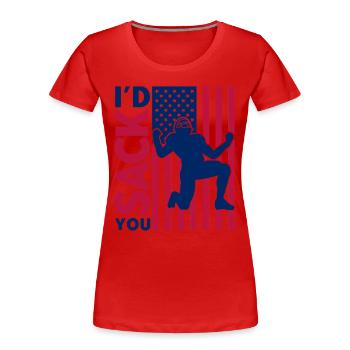 American Football Player American Football Mannsc - Women's Premium Organic T-Shirt - red - Front - Mia (176cm)