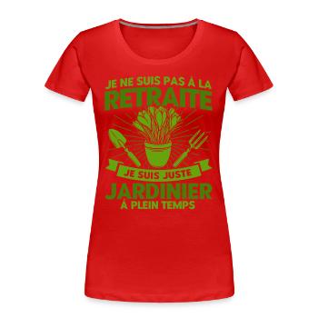 Garten Schrebergarten Gartenarbeit Geschenk - Frauen Premium Bio T-Shirt - Rot - Vorne - Mia (176cm)