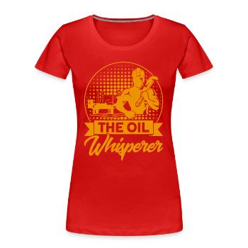 Travailler dans la fracturation hydraulique Travailleurs des champs pétrolifères - T-shirt bio Premium Femme - rouge - Devant - Mia (176cm)