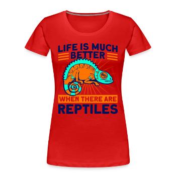 Reptile Lovers Reptile Snake Gift - Women's Premium Organic T-Shirt - red - Front - Mia (176cm)