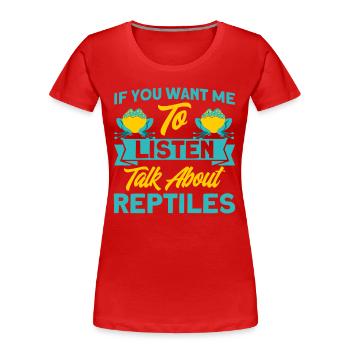 Snake Reptile Lovers Reptile Gift - Women's Premium Organic T-Shirt - red - Front - Mia (176cm)