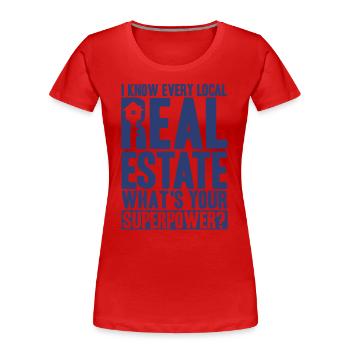 Immobilier Vendre maison Vente immobilière Geschen - T-shirt bio Premium Femme - rouge - Devant - Mia (176cm)