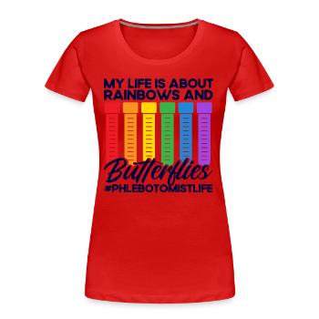 Blutabnahme Phlebotomist Phlebotomie Geschenk - Frauen Premium Bio T-Shirt - Rot - Vorne - Mia (176cm)