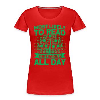 Stammbaum Familiengeschichte Genealogie Geschenk - Frauen Premium Bio T-Shirt - Rot - Vorne - Mia (176cm)