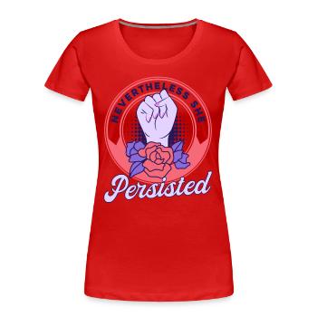 Rechte der Frauen Feministisch Ermächtigung Gesche - Frauen Premium Bio T-Shirt - Rot - Vorne - Mia (176cm)