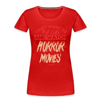 Film d’horreur Scary Film Creepy Movies Cadeau - T-shirt bio Premium Femme - rouge - Devant - Mia (176cm)