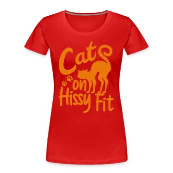 Chat Chat Parents Chats Dictons Cadeau - T-shirt bio Premium Femme - rouge - Devant - Mia (176cm)