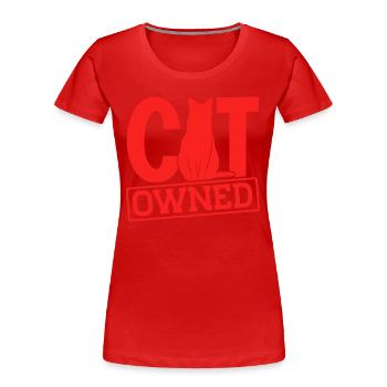 Chats amoureux chats parents chats dictons - T-shirt bio Premium Femme - rouge - Devant - Mia (176cm)
