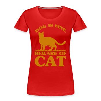Chat Parents Chat Chats Dictons Cadeau - T-shirt bio Premium Femme - rouge - Devant - Mia (176cm)