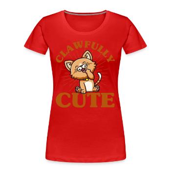 Chats amoureux chats parents chats dictons - T-shirt bio Premium Femme - rouge - Devant - Mia (176cm)
