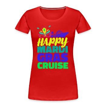 Fröhliche Mardi Gras Kreuzfahrt Mardi Gras Geschen - Frauen Premium Bio T-Shirt - Rot - Vorne - Mia (176cm)