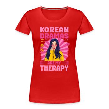 Korean Drama Enthusiast Exclusive Collection Gifts - Women's Premium Organic T-Shirt - red - Front - Mia (176cm)