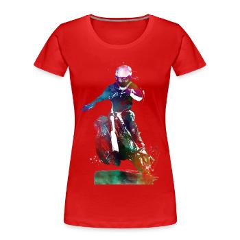 Motor racing #motor #sport - Women's Premium Organic T-Shirt - red - Front - Mia (176cm)