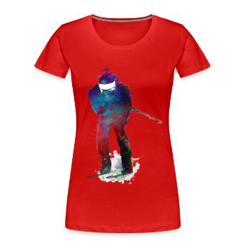 Biathlon, sport, art, #biathlon #sport - T-shirt bio Premium Femme - rouge - Devant - Mia (176cm)