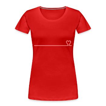 Liebeslinie / love line (1c) - Frauen Premium Bio T-Shirt - Rot - Vorne - Mia (176cm)