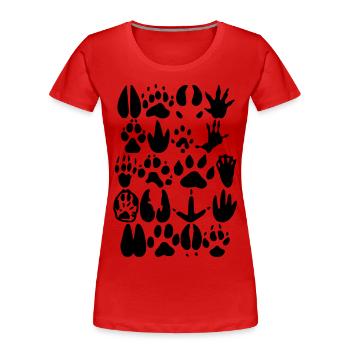 traces1 - Frauen Premium Bio T-Shirt - Rot - Vorne - Mia (176cm)