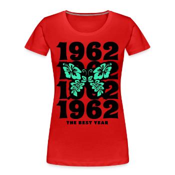 Groovy und Vintage 1962 60-jähriges Jubiläum - Frauen Premium Bio T-Shirt - Rot - Vorne - Mia (176cm)
